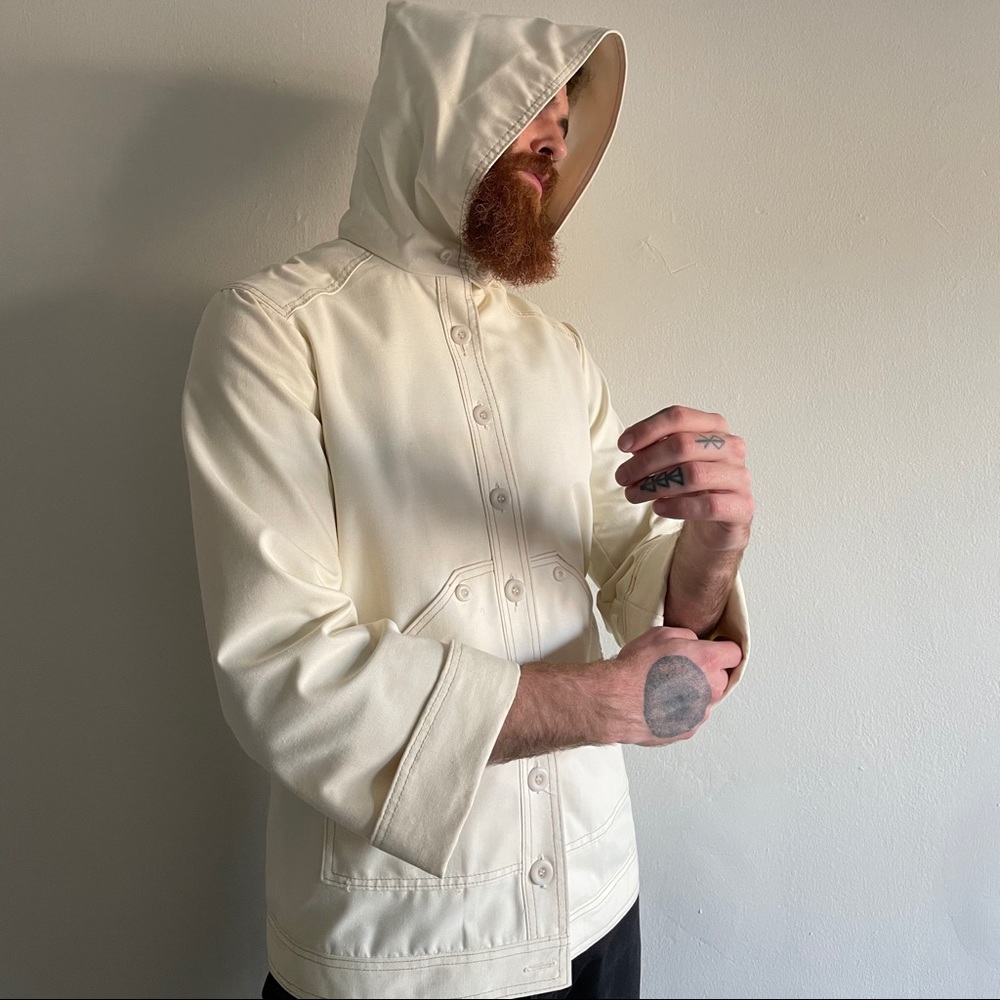 70s vintage cream color rain jacket